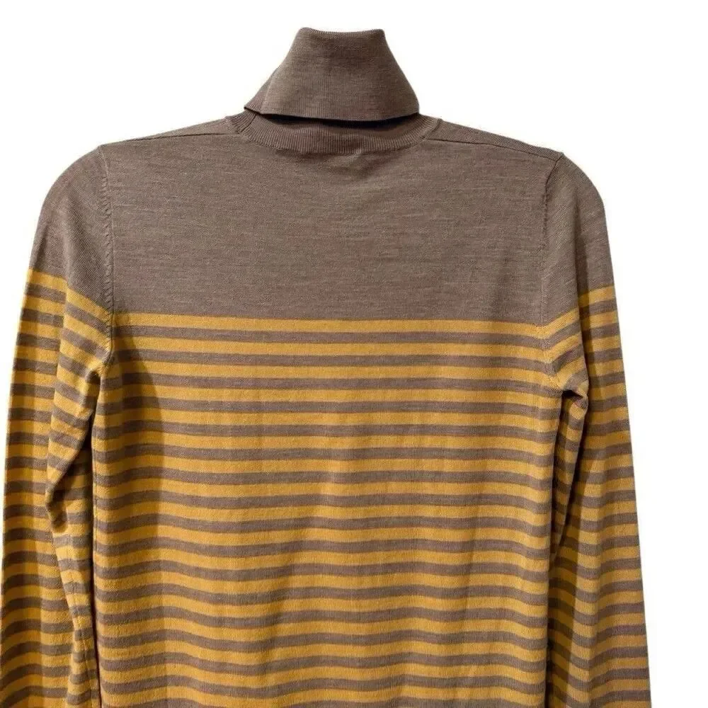 AKRIS PUNTO Women’s 100% Merino Wool Turtleneck Striped Sweater Size 4